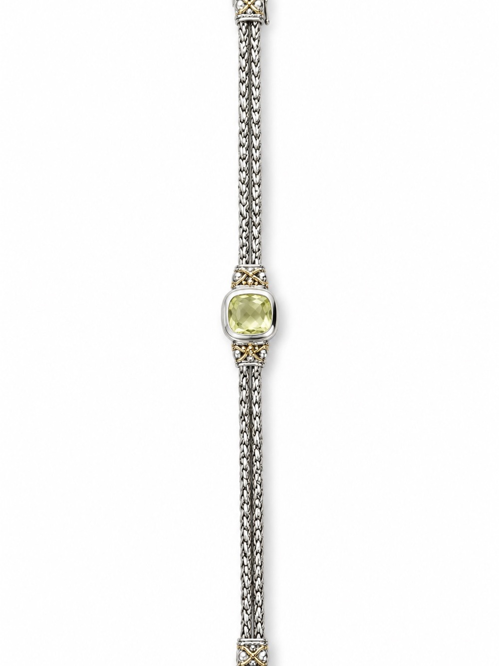 JM Two-Tone Sterling Silver & Gemstone Bracelet